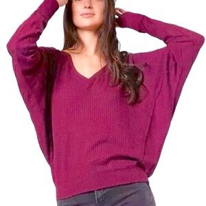 Free People Santa Clara Thermal Top Women Color Mulberry Size S